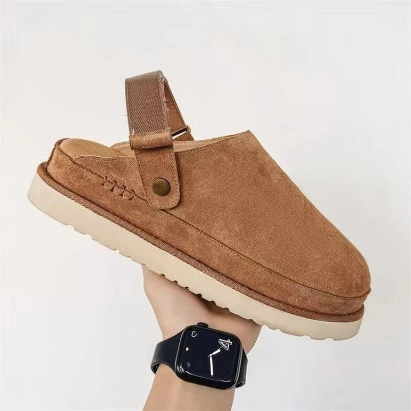 Platform Slippers Plush Brown Women's Winter Casual Wear