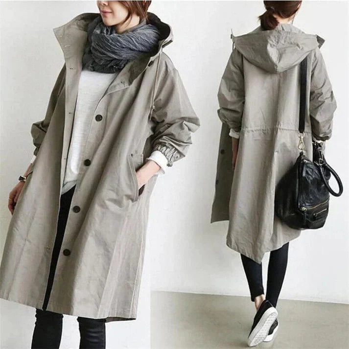 Women's Oversized Trench Coat Relaxed Fit