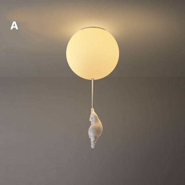 BalloonBear | Whimsical Playful LED Ceiling Light Fixture for Kids' Rooms