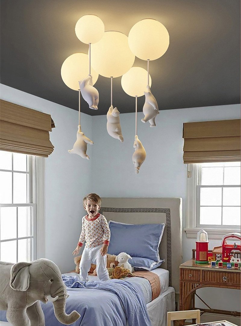 BalloonBear | Whimsical Playful LED Ceiling Light Fixture for Kids' Rooms