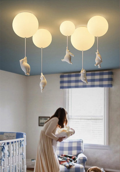 BalloonBear | Whimsical Playful LED Ceiling Light Fixture for Kids' Rooms