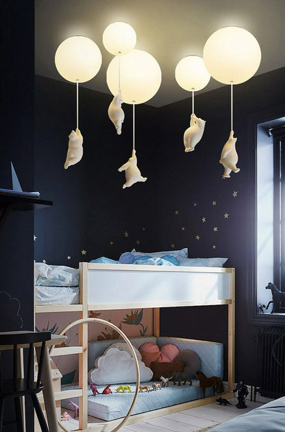 BalloonBear | Whimsical Playful LED Ceiling Light Fixture for Kids' Rooms