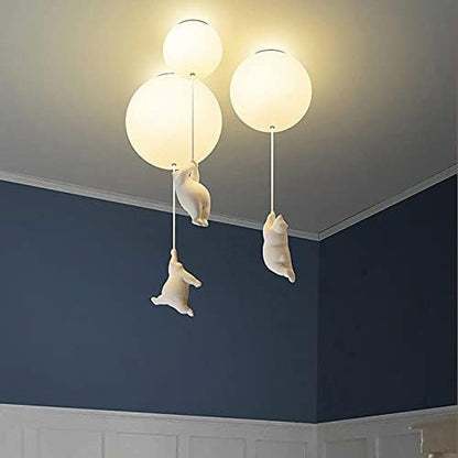 BalloonBear | Whimsical Playful LED Ceiling Light Fixture for Kids' Rooms
