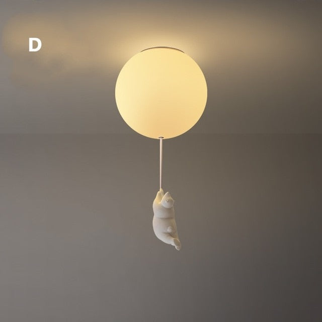 BalloonBear | Whimsical Playful LED Ceiling Light Fixture for Kids' Rooms
