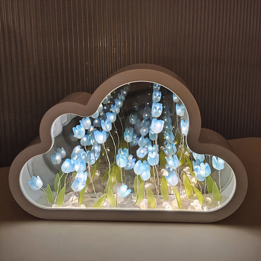 FloraGlow | Stylish LED Floral Infinity Mirror Lamp for Table or Desk Décor
