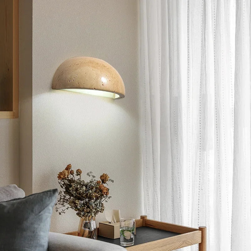 LumenStone | Modern Natural Stone Wall Lamp for Warm Ambient Lighting