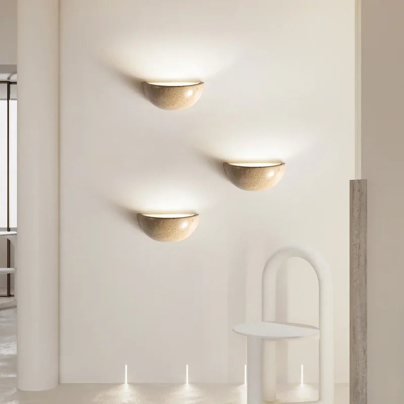 LumenStone | Modern Natural Stone Wall Lamp for Warm Ambient Lighting