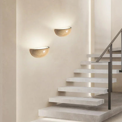 LumenStone | Modern Natural Stone Wall Lamp for Warm Ambient Lighting
