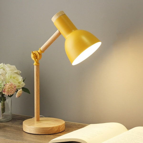 LuminaWood | Minimalist Wooden LED Desk Lamp with Adjustable Lighting Control