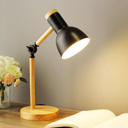 LuminaWood | Minimalist Wooden LED Desk Lamp with Adjustable Lighting Control