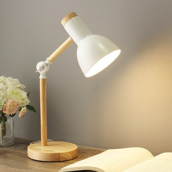 LuminaWood | Minimalist Wooden LED Desk Lamp with Adjustable Lighting Control