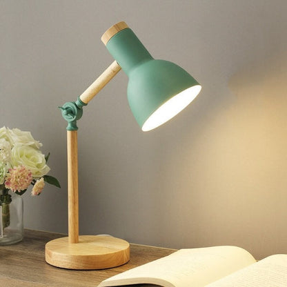 LuminaWood | Minimalist Wooden LED Desk Lamp with Adjustable Lighting Control