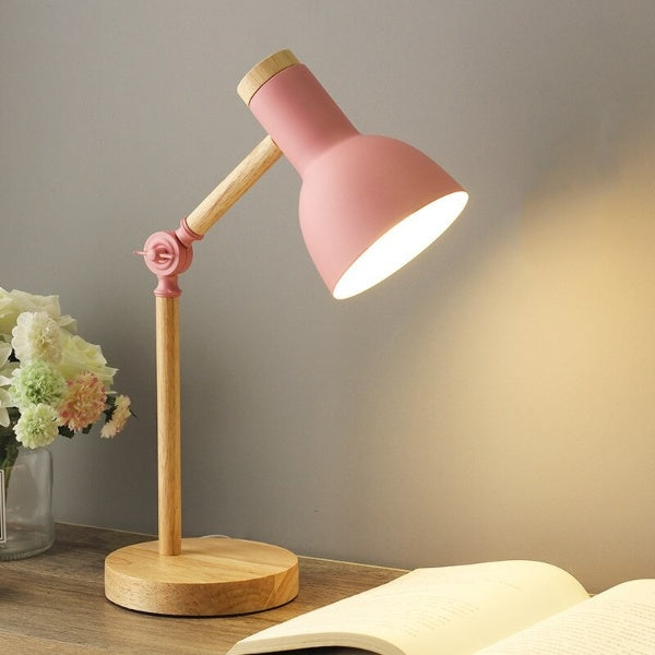 LuminaWood | Minimalist Wooden LED Desk Lamp with Adjustable Lighting Control