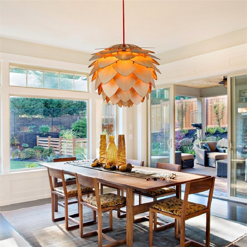 Pinewood Elegance | Rustic Handcrafted Kitchen Pendant Lighting Fixture