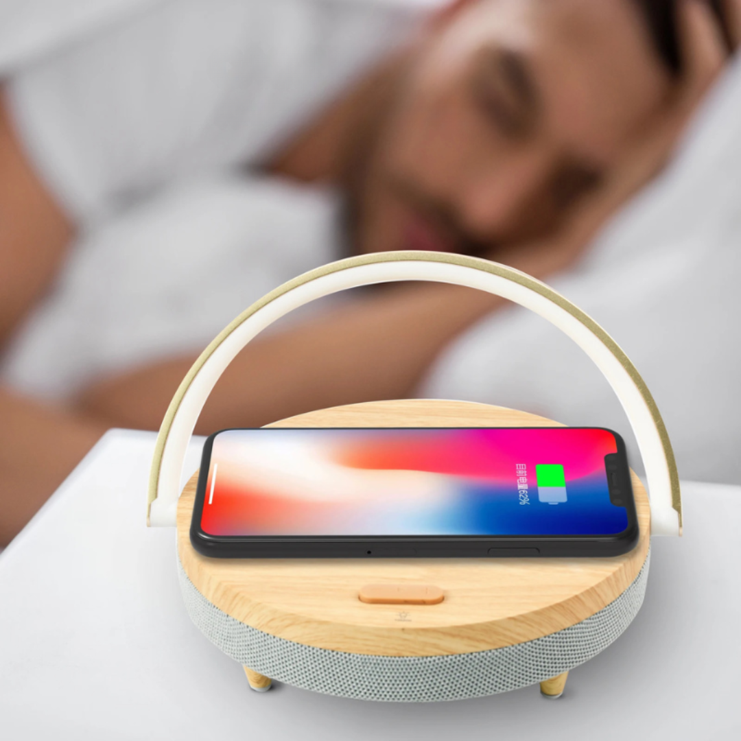 SonoGlow | Modern Multifunctional Table Lamp with Wireless Charger & Bluetooth Speaker