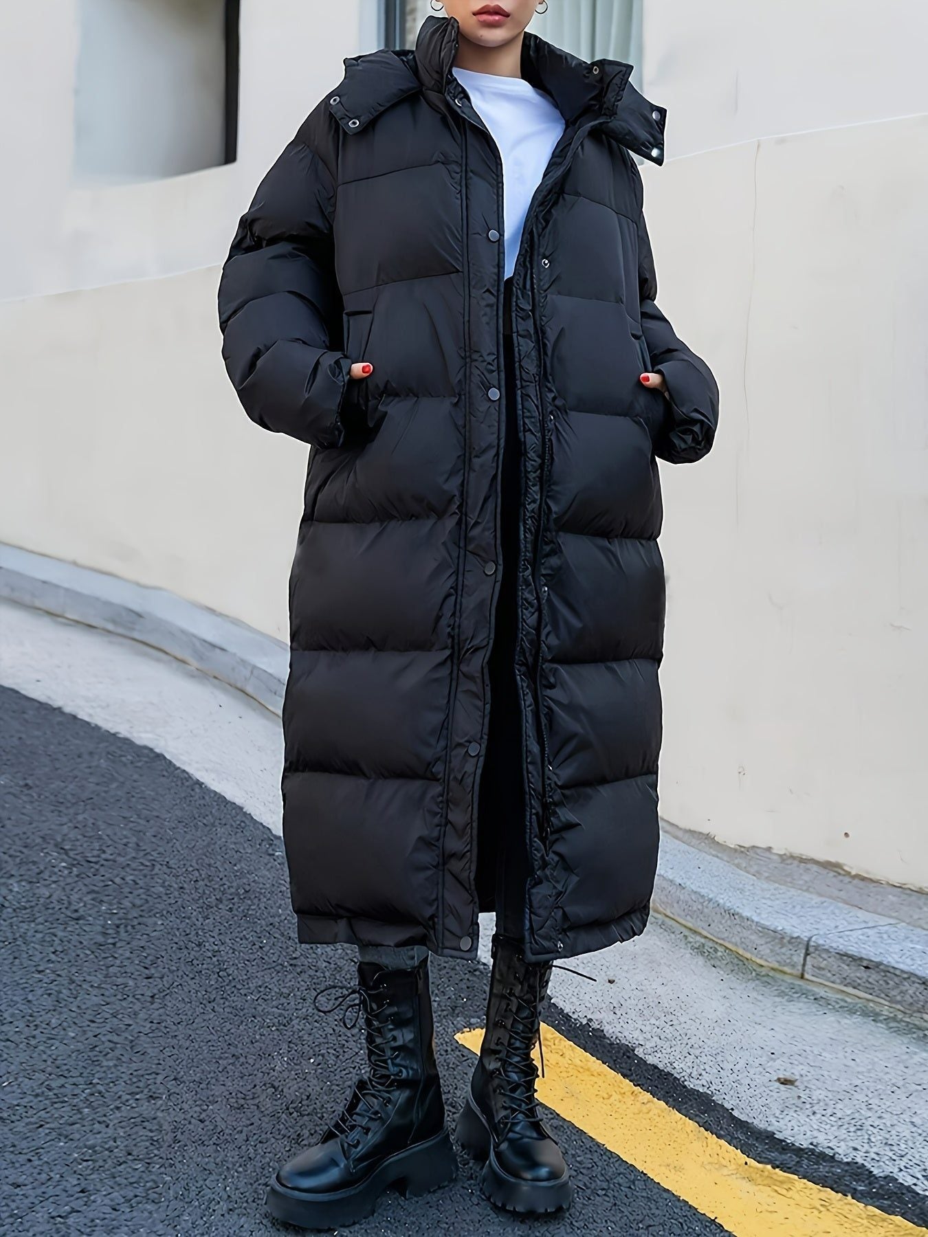   Puffer Jacket Winter Insulation Black Women's