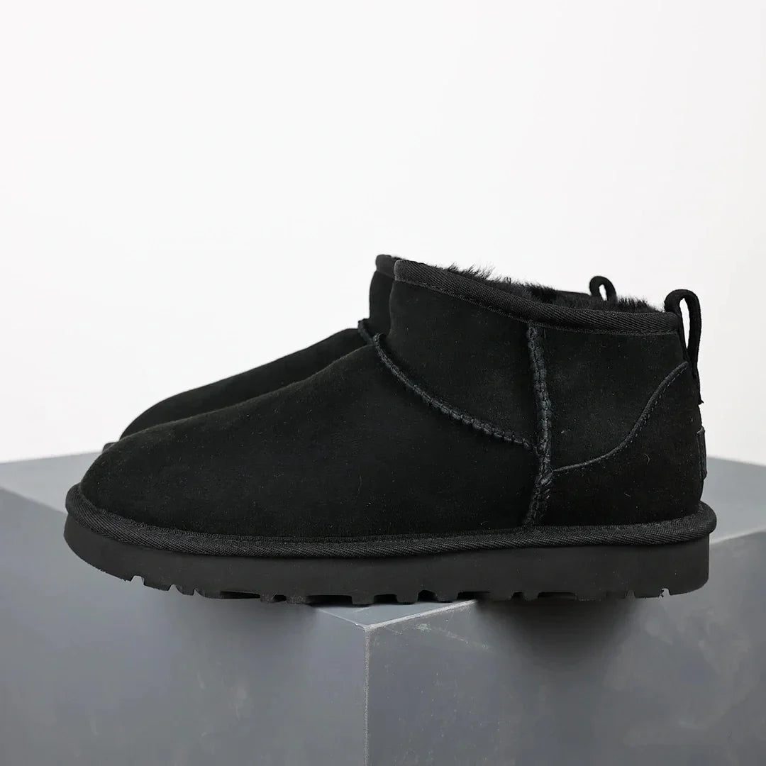   Women's Ankle Boots Fur Lining Platform Black