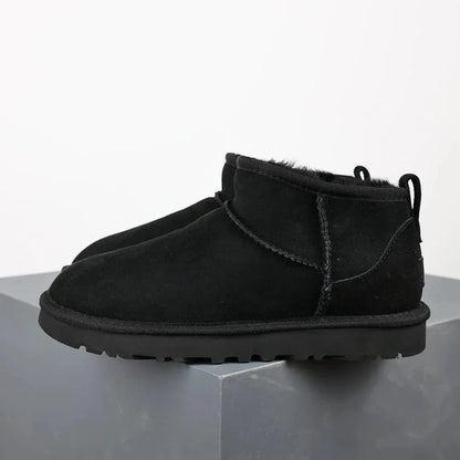   Women's Ankle Boots Fur Lining Platform Black