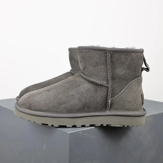   Women's Ankle Boots Platform Fur Lining Gray