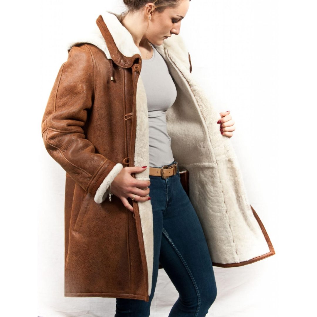   Women's Hooded Long Jacket Shearling Lining Relaxed Fit Winter Coat