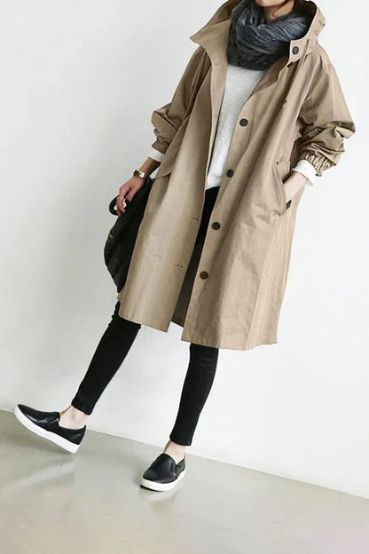   Women's Oversized Trench Coat Relaxed Fit