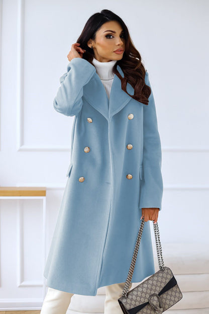   Women's Wool Double-Breasted Trench Coat Winter Style