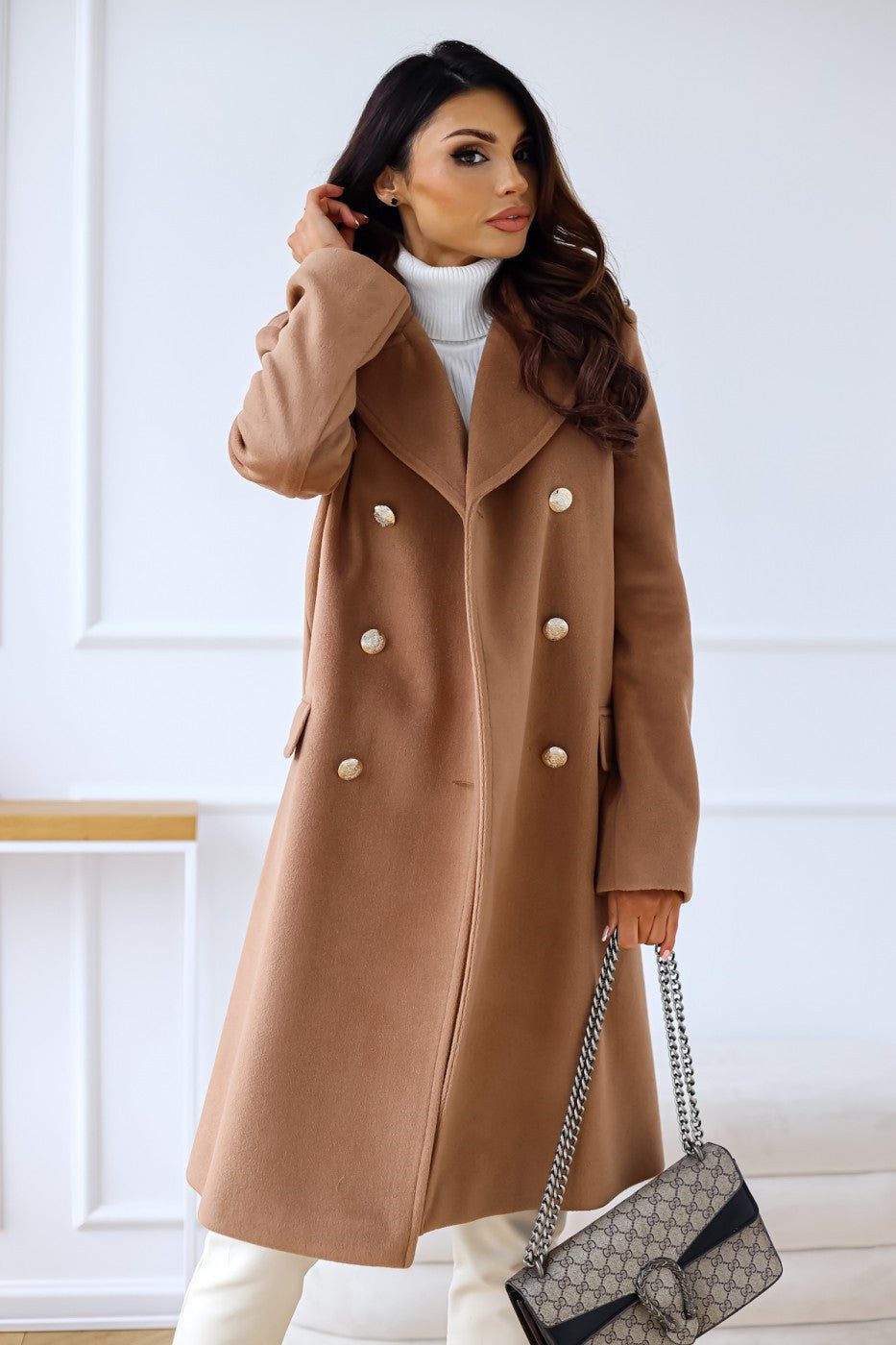   Women's Wool Double-Breasted Trench Coat Winter Style