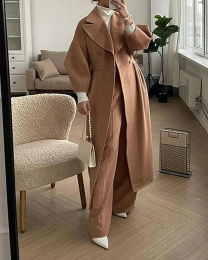   Women's Wool Winter Coat Oversized Lapel Style