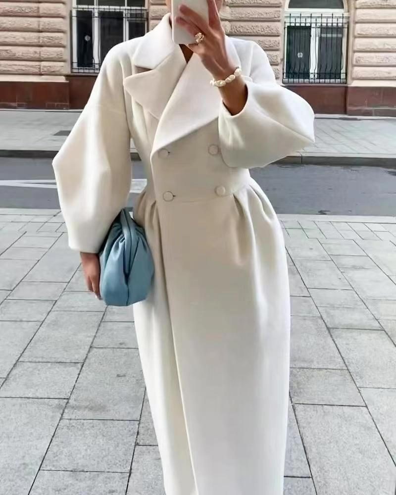   Women's Wool Winter Coat Oversized Lapel Style
