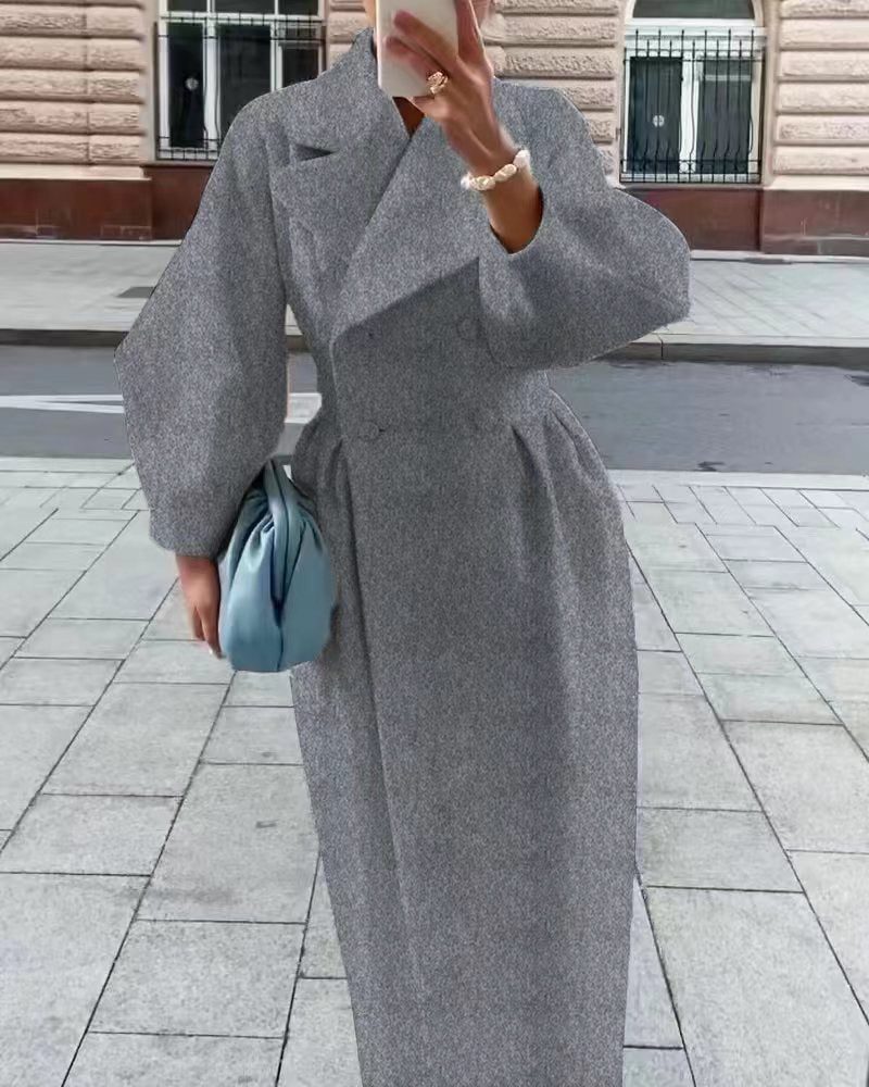   Women's Wool Winter Coat Oversized Lapel Style